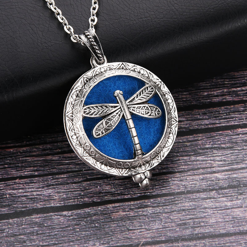 Diffuser Necklace Locket - 1 PC DRAGONFLY VINTAGE น้ำมันหอมระเหยน้ำมันหอมระเหยน้ำหอม Diffuser