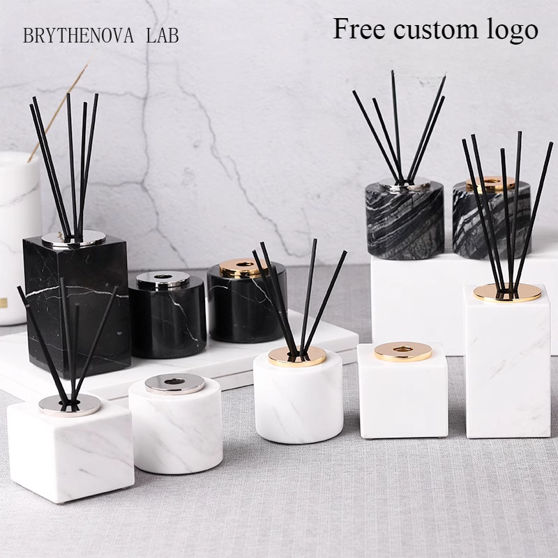 Home Fragrance Bottle - ขวดน้ำหอมอโรมาเธอราพีลายหินอ่อน ไม่ใช้ไฟ ขวดน้ำหอมหรูหราสำหรับห้องนั่งเล่น ห้องน้ำ ห้องนอน เครื่องกระจายกลิ่นหอม