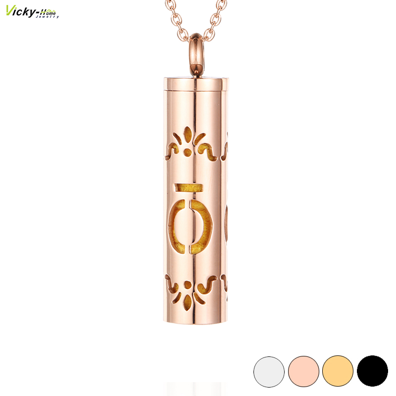Diffuser Necklace Locket - ขายแผ่นสกรู Aromatherapy สร้อยล็อคเก็ตเครื่องประดับสแตนเลส Essential น้ำมัน Diffuser