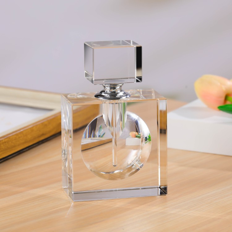 Home Fragrance Bottle - ขวดน้ำหอมคริสตัลทรงสี่เหลี่ยม ความจุ 30 มล. ภาชนะใส่น้ำหอมสำหรับตกแต่งบ้าน ขวดน้ำหอมเปล่าสำหรับงานแต่งงาน