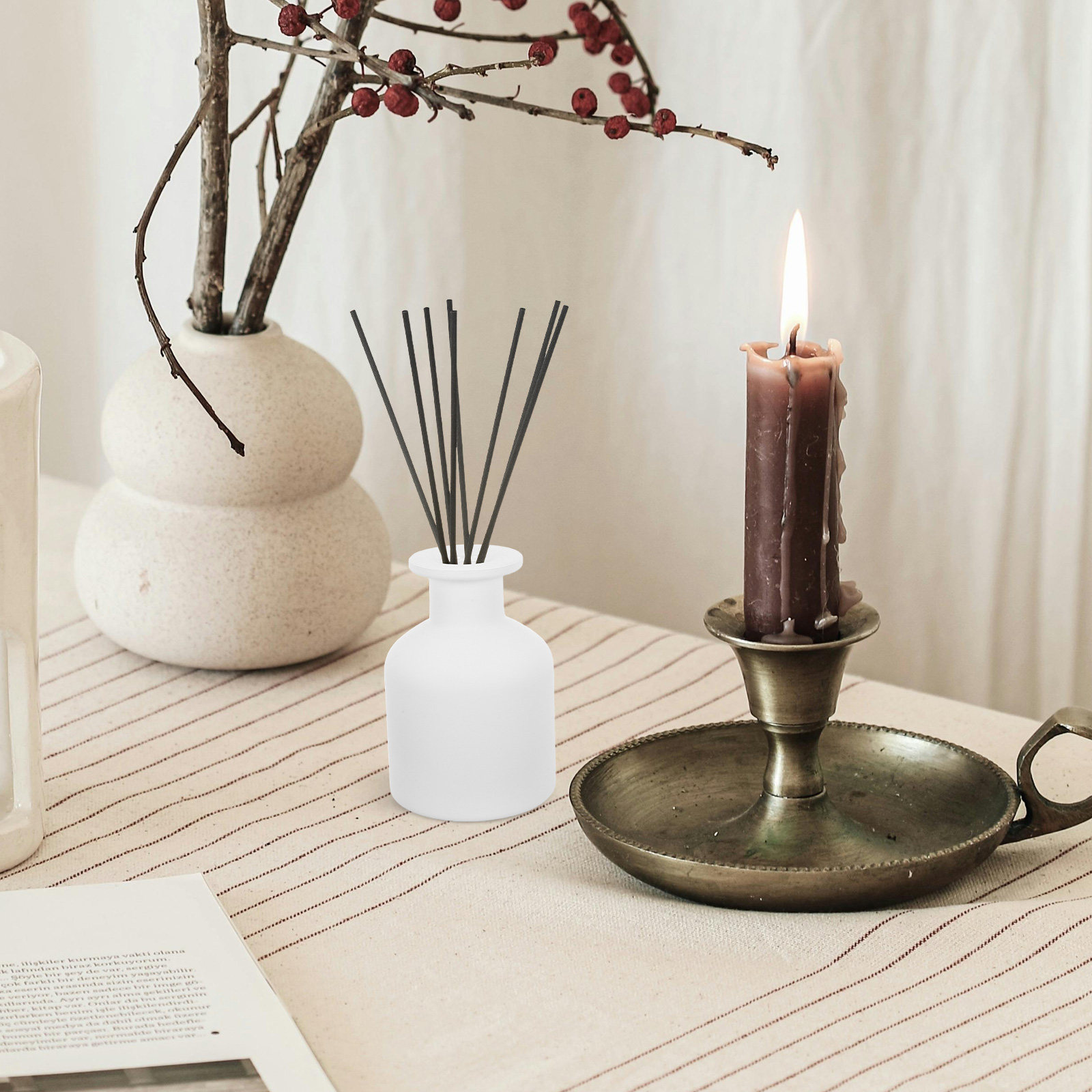 Home Fragrance Bottle - 2 ชิ้น ขวดแก้วทรงกลมหรูหราสำหรับอโรมาเธอราพี ขนาด 150 มล.