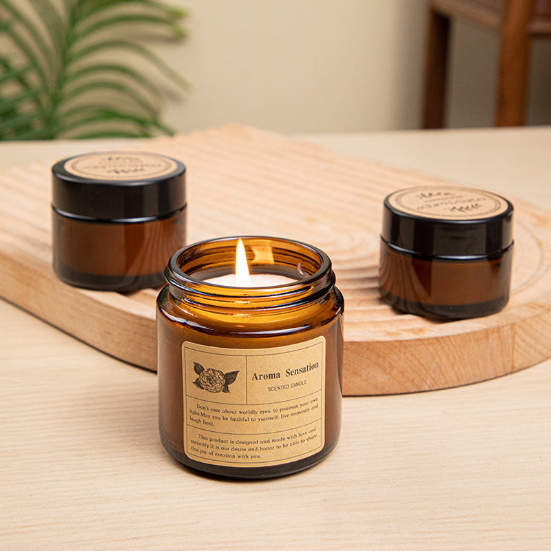 Soy Wax Flake - เทียนหอมแก้วสีน้ำตาล ไร้ควัน กลิ่นหอม สำหรับตกแต่งบ้าน ของขวัญวันเกิด วันวาเลนไทน์