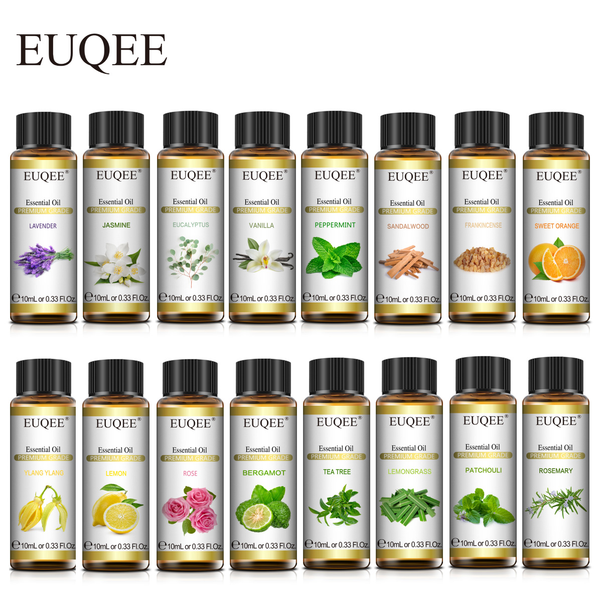 Home Fragrance Eucalyptus - EUQEE 10ml ธรรมชาติพืชน้ํามันหอมระเหย Dropper สําหรับ Diffuser