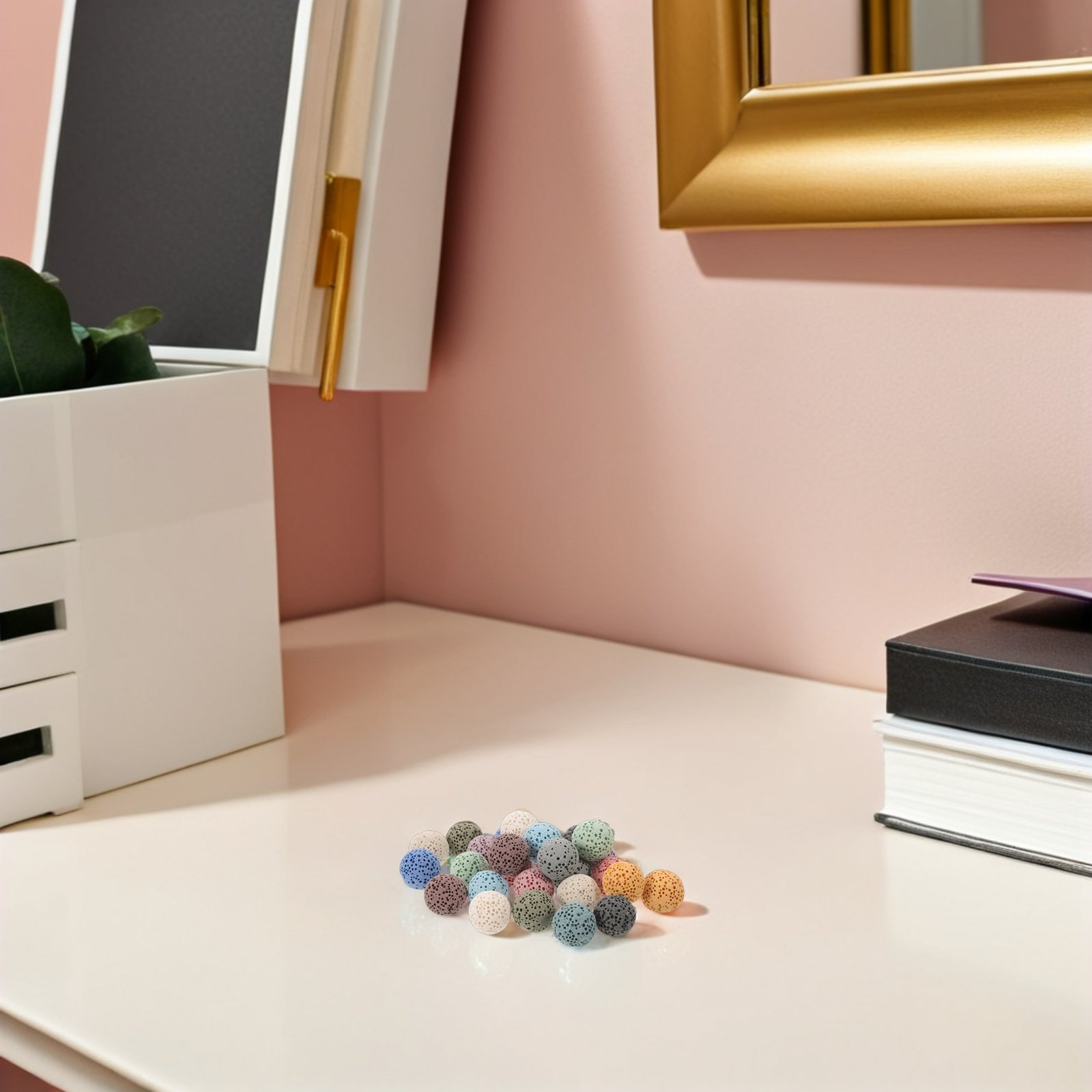 Home And You Fragrance Diffuser - 26 ชิ้น ลูกปัดหินภูเขาไฟสำหรับเครื่องพ่นอโรม่า คละสี หินหอมระเหยอโรมาเธอราพี หินภูเขาไฟสำหรับตกแต่งบ้าน