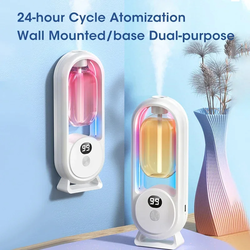 Home Fragrance Device - เครื่องพ่นน้ำหอมอัตโนมัติสำหรับบ้าน เครื่องกระจายกลิ่นน้ำมันหอมระเหยแบบนีบิวไลเซอร์ สำหรับครัวและห้องน้ำ ขจัดกลิ่นไม่พึงประสงค์