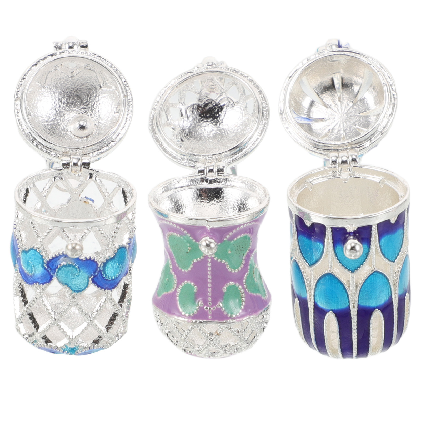 Diffuser Necklace Locket - สร้อยคอจี้น้ำหอมเคลือบ 3 ชิ้นสำหรับผู้หญิง พร้อมล็อกเก็ตกลวงแบบเติมน้ำหอมได้ เครื่องประดับอเนกประสงค์สำหรับสวมใส่ในชีวิตประจำวันและงานพิเศษ