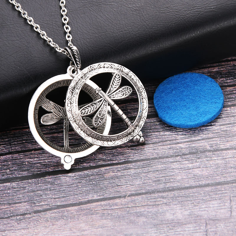 1 PC DRAGONFLY VINTAGE น้ำมันห - Diffuser Necklace Locket บทวิจารณ์และราคา