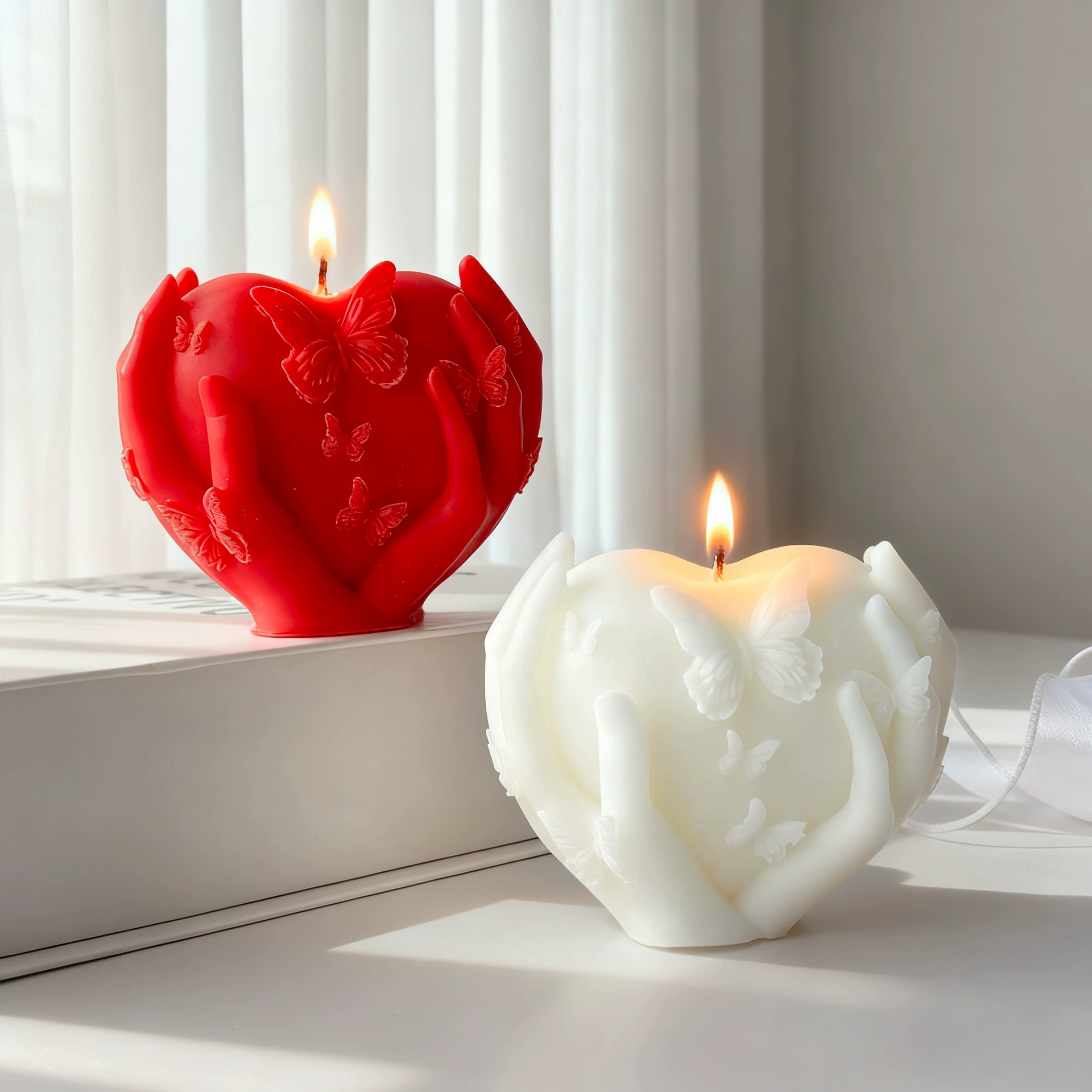 เทียนหอมรูปหัวใจ 1 ชิ้น สำหรับ - Home Fragrance Vanilla Scented Candle บทวิจารณ์และราคา