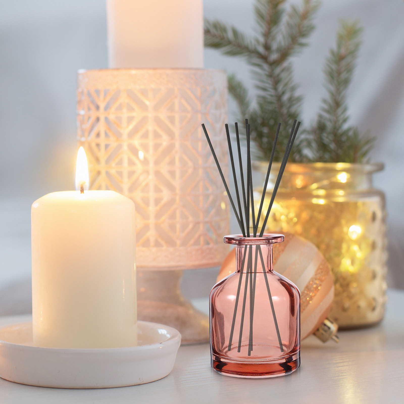 2 ชิ้น ขวดแก้วทรงกลมหรูหราสำหร - Home Fragrance Bottle บทวิจารณ์และราคา