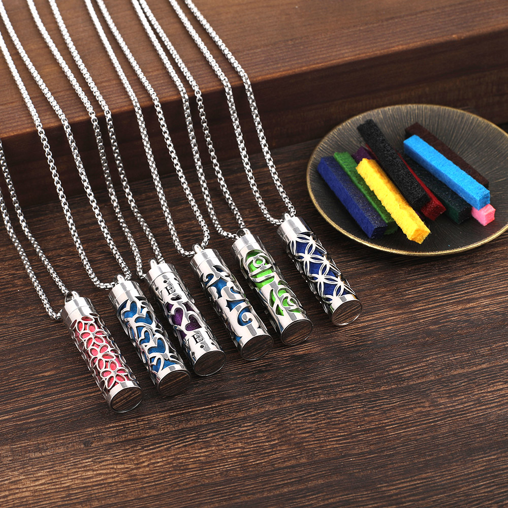 ใหม่สร้อยคอกระจายน้ํามันหอมระเ - Diffuser Necklace Locket บทวิจารณ์และราคา
